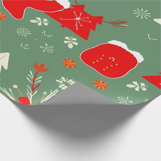 Whimsisches Weihnachtsgebäck Strumpf Pattern Geschenkpapier (Ecke)