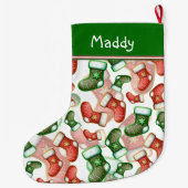 Whimsisches Weihnachtsgebäck Strumpf Pattern Großer Weihnachtsstrumpf (Rückseite)