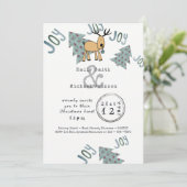 Whimsisches Weihnachtsgebäck Typset Cartoon Reinde Einladung (Stehend Vorderseite)