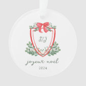 Whimsisches Weihnachtsgebäck und Foto | Joyeux Noë Ornament (Vorderseite)