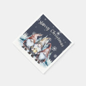 Whimsisches Weihnachtsgenom-Party Serviette (Ecke)