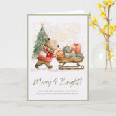 Whimsisches Weihnachtsgeschehen Karte (Gelbe Blume)