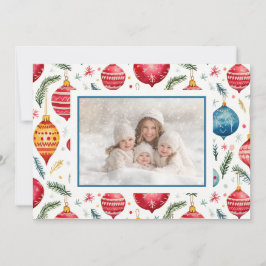 Whimsisches Weihnachtsgeschenk Vintage Ornamente F Feiertagskarte