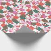 Whimsisches Weihnachtsgeschenk Weihnachtsmannmütze Geschenkpapier (Ecke)