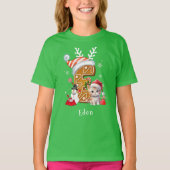 Whimsisches Weihnachtsgingerbrot Letter E Girl T-Shirt (Vorderseite)