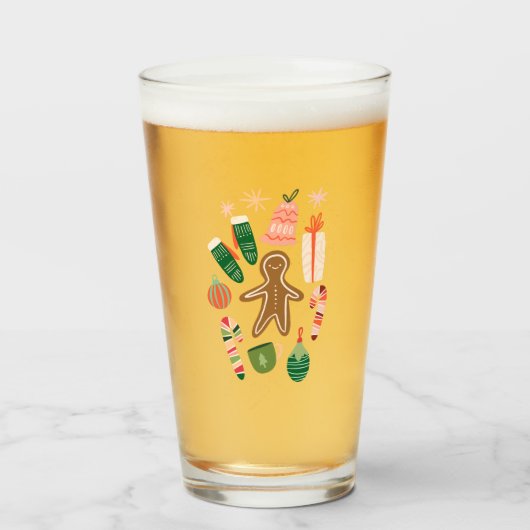 Whimsisches Weihnachtsglas Glas (Vorne (Gefüllt))