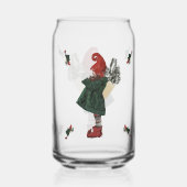 Whimsisches Weihnachtsgnome Can Glass Dosenglas (Rückseite)