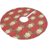 Whimsisches Weihnachtsmoose Polyester Weihnachtsbaumdecke (Schrägansicht)