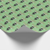 Whimsisches Weihnachtsmoussemuster Geschenkpapier (Ecke)