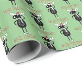 Whimsisches Weihnachtsmoussemuster Geschenkpapier (Rolleneckpunkt)