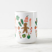Whimsisches Weihnachtsmuster Keramik Tasse (Mittel)