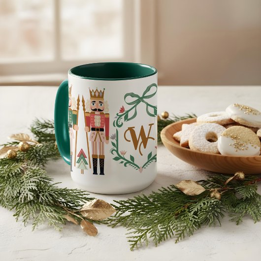 Whimsisches Weihnachtsnährkracker Monogram Bow Tasse