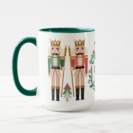 Whimsisches Weihnachtsnährkracker Monogram Bow Tasse (Links)