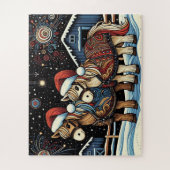 Whimsisches Weihnachtspferd Puzzle (Vertikal)