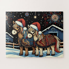 Whimsisches Weihnachtspferd Puzzle