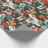 Whimsisches Weihnachtsrobustpapier Geschenkpapier (Ecke)