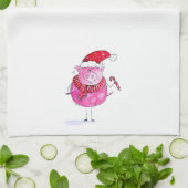 Whimsisches Weihnachtsschwein Geschirrtuch (Gefaltet)