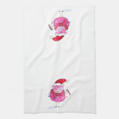 Whimsisches Weihnachtsschwein Geschirrtuch (Vertikal)