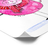 Whimsisches Weihnachtsschwein Poster (Ecke)