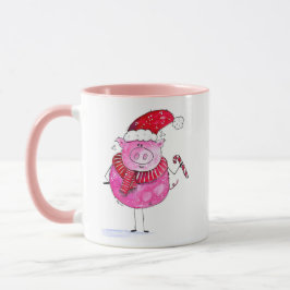 Whimsisches Weihnachtsschwein Tasse