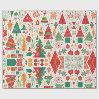 Whimsisches Weihnachtswaldwrapping-Papier Geschenkpapier