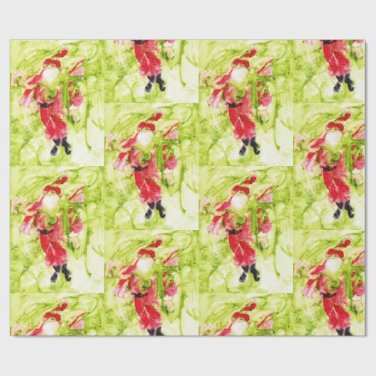 Whimsisches Weihnachtswrapping-Papier Geschenkpapier (Flach)