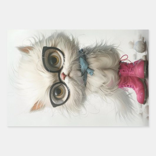 Whimsisches weißes Fleisch Geschenkpapier Set (Vorderseite 2)