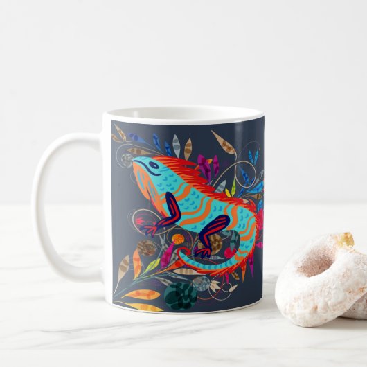 Whimsisches Wesen | Iguana Kaffeetasse (Mit Donut)