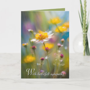 Whimsisches Wildblumen-Beileid Karte
