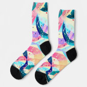 Whimsisches Windrücklauf Abstrakte Schleife Socken (Linkes Detail)