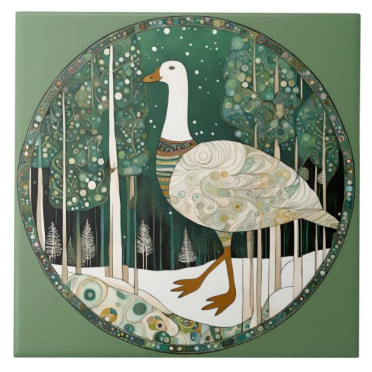 Whimsisches Wintererlebnis Fliese (Vorderseite)