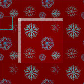 Whimsisches Winterschneeflockenmuster dunkelrot, A Stoff (Kachel)