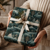 Whimsisches Winterwald Weihnachten Geschenkpapier