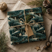 Whimsisches Winterwald Weihnachten Geschenkpapier