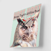 Whimsisches Woodland-Schläfchen-Schlaf-Kinderzimme Quadratische Wanduhr (Winkel)