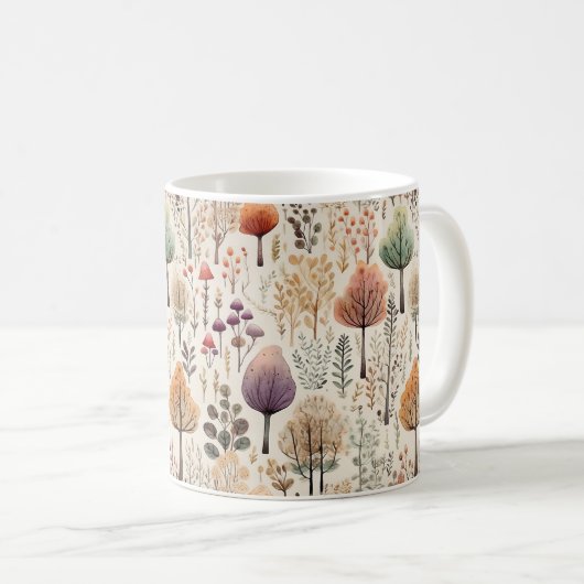 Whimsisches Woodland Wasserfarbe Kaffeetasse (VorderseiteRechts)