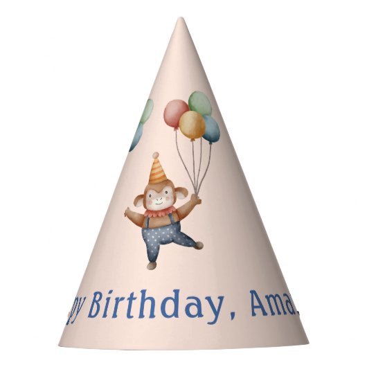 Whimsisches Zirkus Geburtstagsparty Partyhütchen (Vorderseite)
