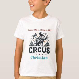 Whimsisches Zirkus Vintage Geburtstagspartei T-Shirt