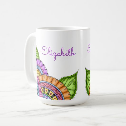 Whimsisfarben Moderne Wasserfarbe Kaffeetasse (Vorderseite Links)