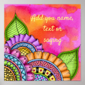 Whimsisfarben Moderne Wasserfarbe Poster (Vorne)