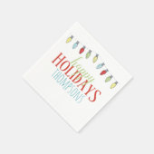 Whimsisfarbene String Lights Niedlich Weihnachten Serviette (Ecke)