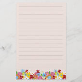 Whimsisfarbener Frühlingsblumen Garten Danke Briefpapier (Rückseite)