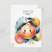 Whimsisfarbener Pfirsich Geburtstag Dankeskarte (Vorne/Hinten)