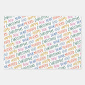 Whimsisfarbener Schneefall Geschenkpapier Set (Vorderseite 2)