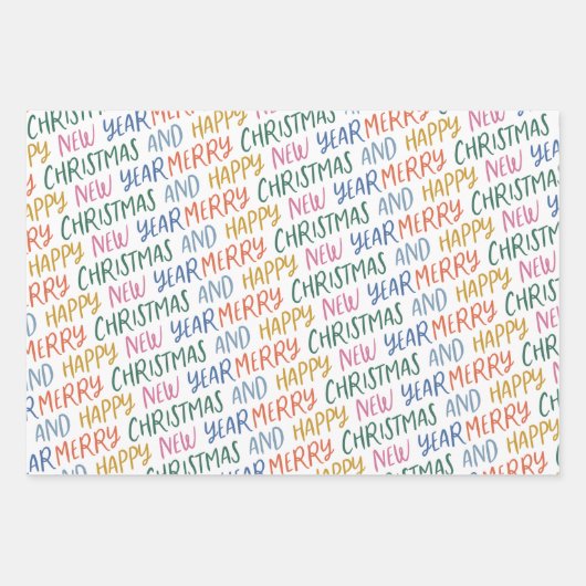 Whimsisfarbener Schneefall Geschenkpapier Set (Vorderseite 2)