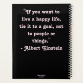 Whimsisical Abstrakt Kitty Cat Floral Pink Black Planer (Rückseite)