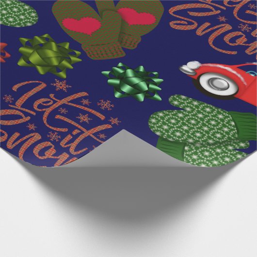 Whimsisical Let it Schnee Weihnachten Geschenkpapier (Ecke)