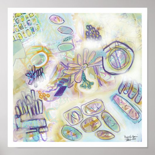 Whimsisical Modern Print Original Art Poster (Vorne)