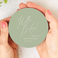 Whimsisical Sage Green Hello Baby