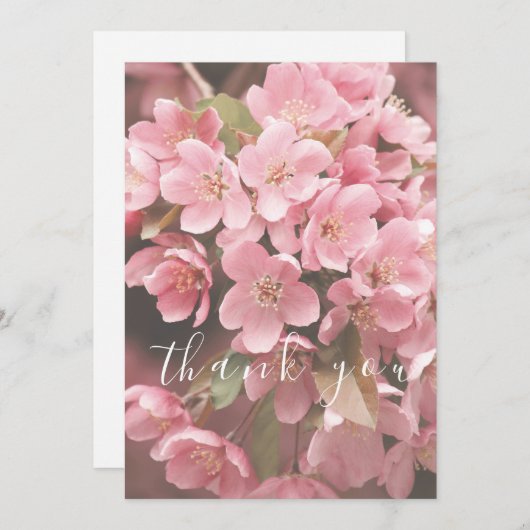 Whimsisical Simple Script Pink Flat Danke Karte (Vorne/Hinten)